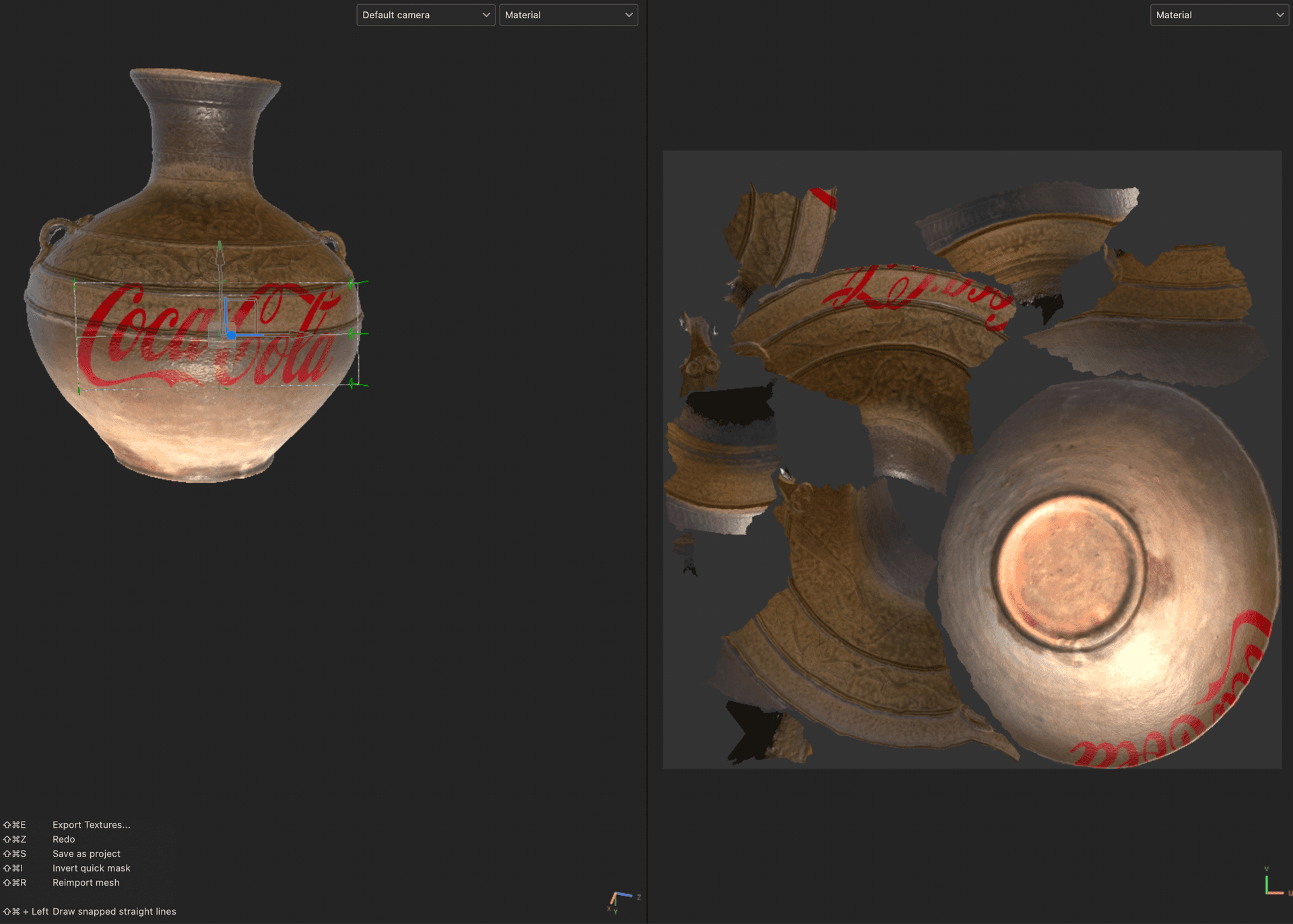 Ai Weiwei's "Han Jar Overpainted with Coca-Cola Logo" in Adobe Substance 3D Painter