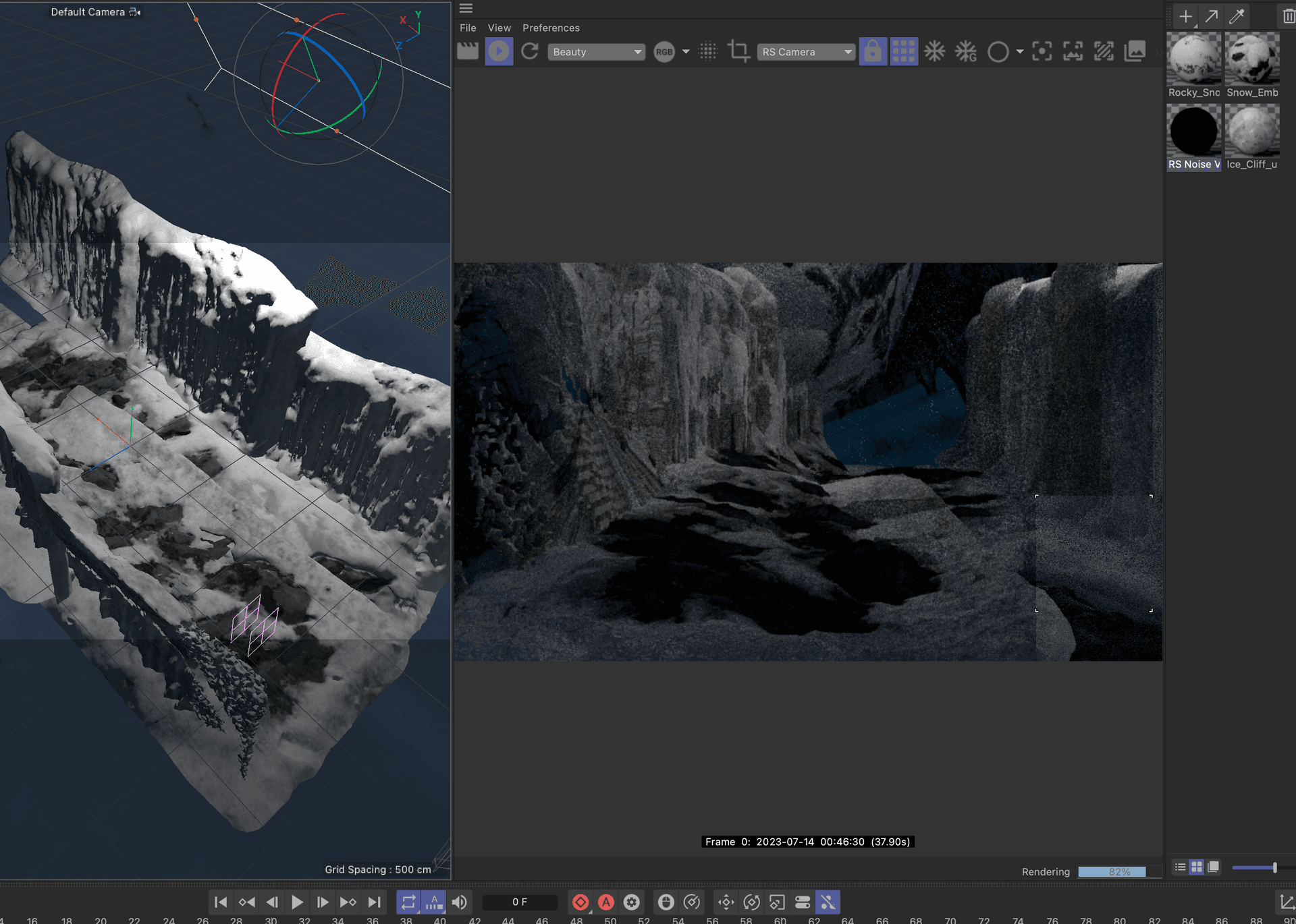 WIP shot of cave in Cinema4D