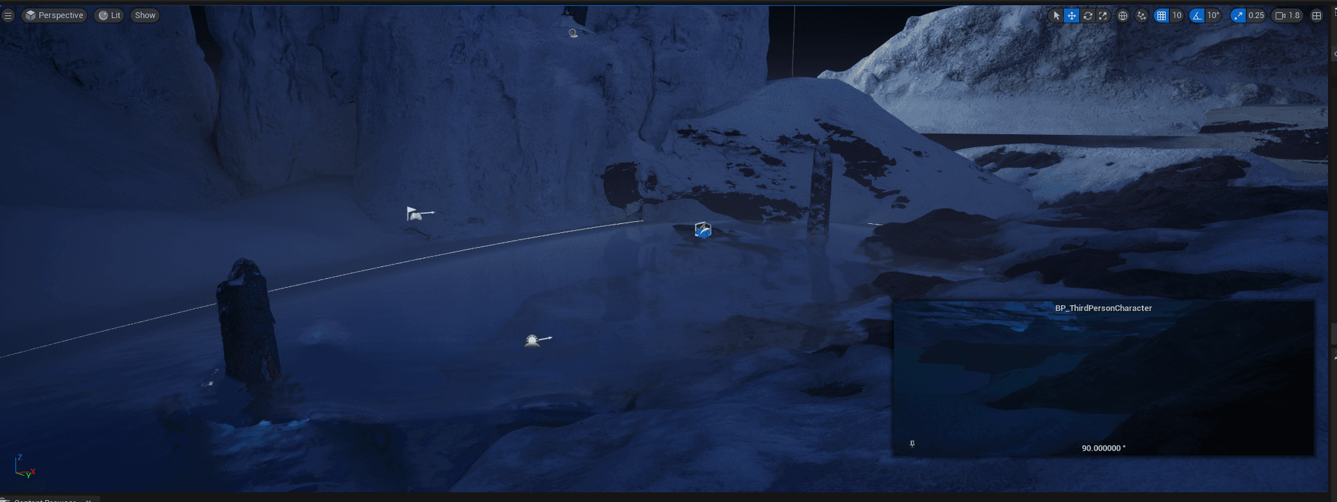 Early environment set-up in Unreal Engine