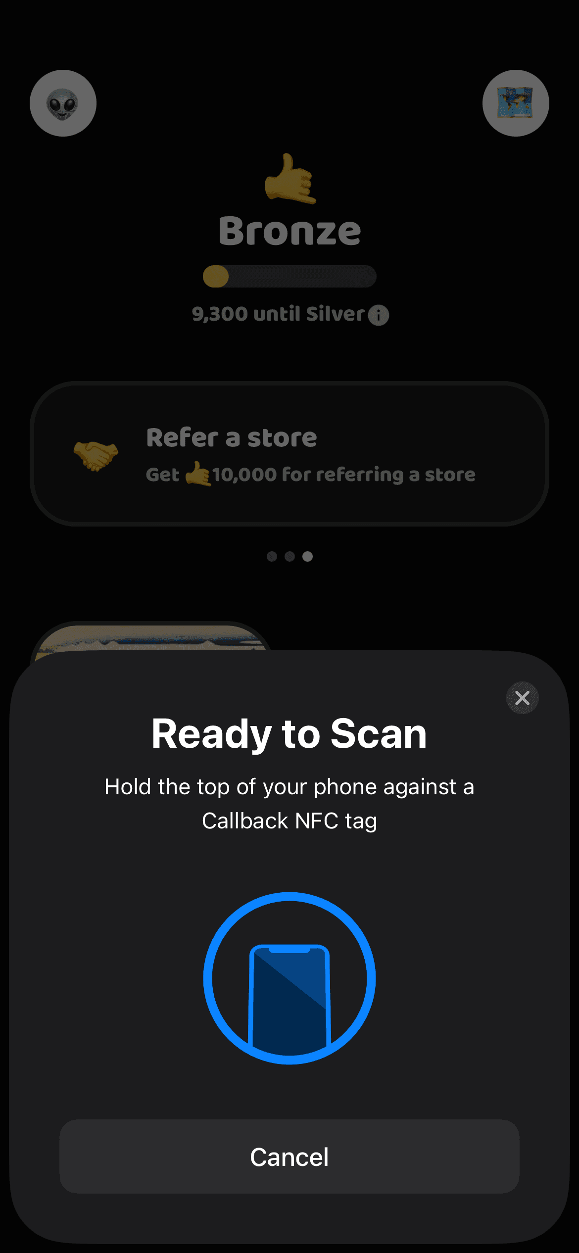 NFC feature for claiming stamps in app