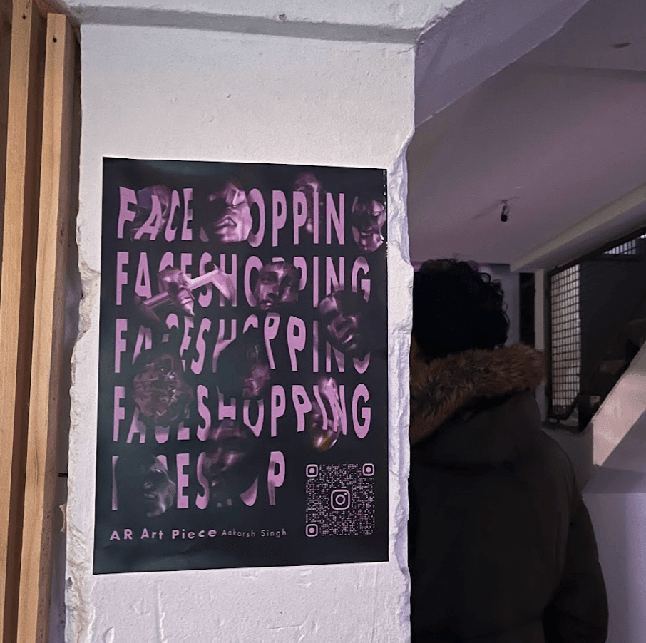The poster for Faceshopping at the MANIFEST:IO exhibition