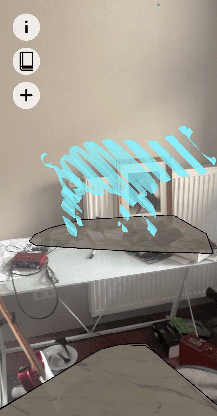 Hologram before object gets placed