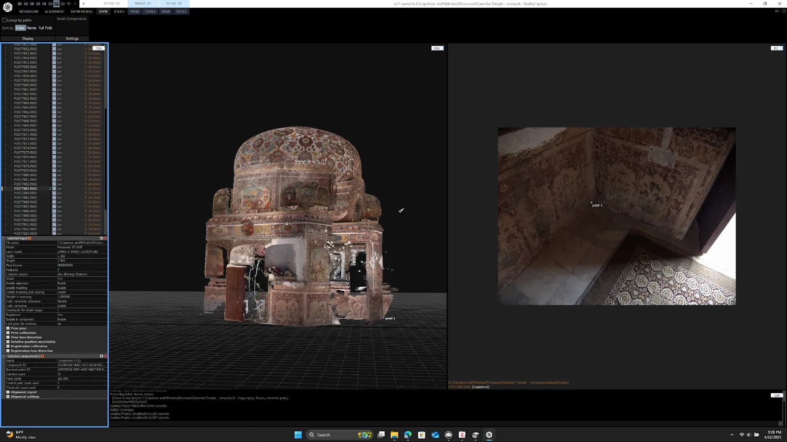 Hanuman Temple being processed for photogrammetry in RealityCapture