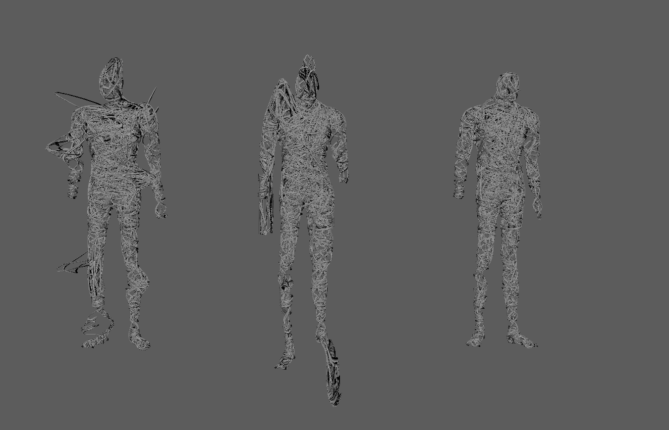 Mesh shapes for cable scene