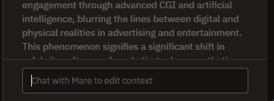 Talk to Mare about an item to fix or enrich its context.